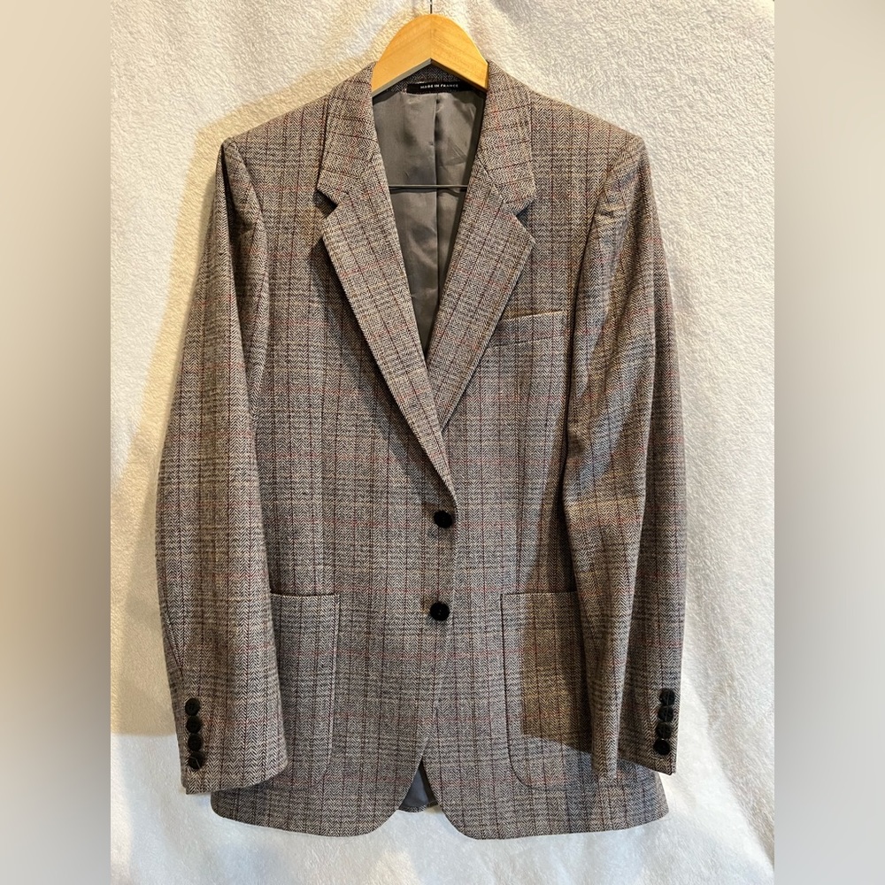 Men's Plaid Vintage Yves Saint Laurent Wool Blazer Classic